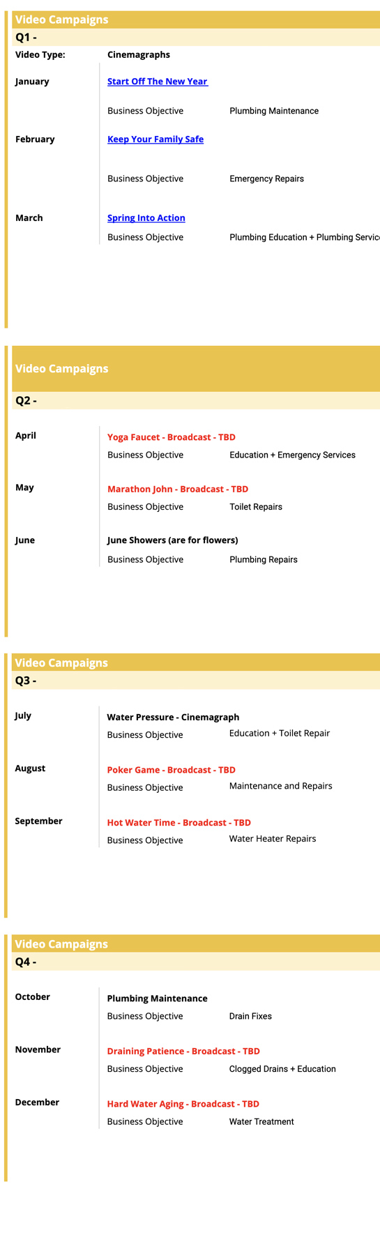 Annual Marketing Calendar